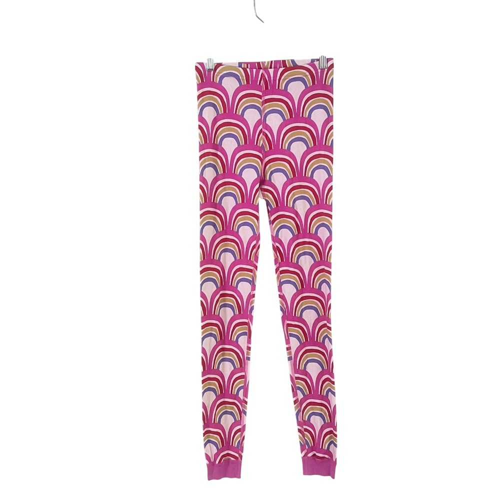 Hanna Andersson Pajama Pants 160 Girls Rainbow Scallop Pink Organic Cotton FW22